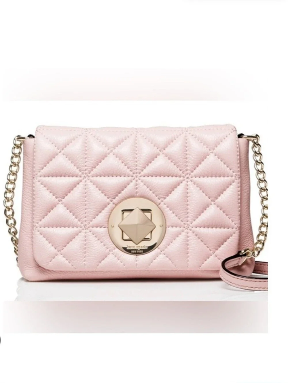 Kate Spade Naomi Quilted Leather Crossbody Bag in Blush Pink